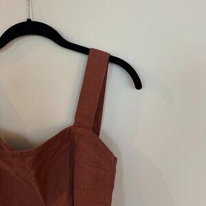 Abercrombie & Fitch Cropped Linen Open-Back Tank